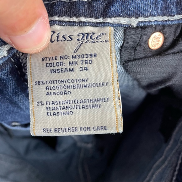 MISS ME Boot Jeans Style M3039B Aztec Embellished Size 26 - Picture 7 of 7